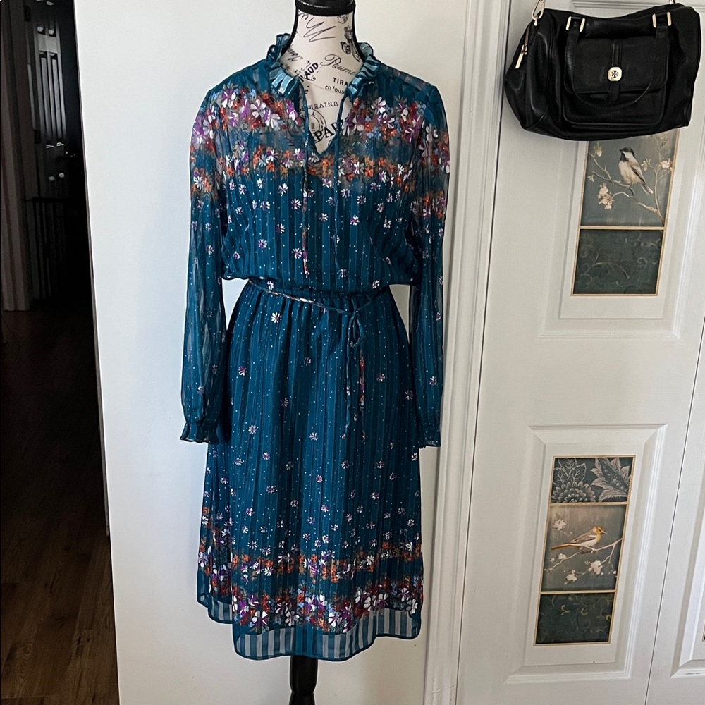 😃Floral Teal Dress